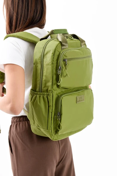 571 collections Ultra Hafif Şik ve Su Geçirmez Orta Boy Sırt Çantası Yeşil Model: (571-13-9F) ürün görseli 1