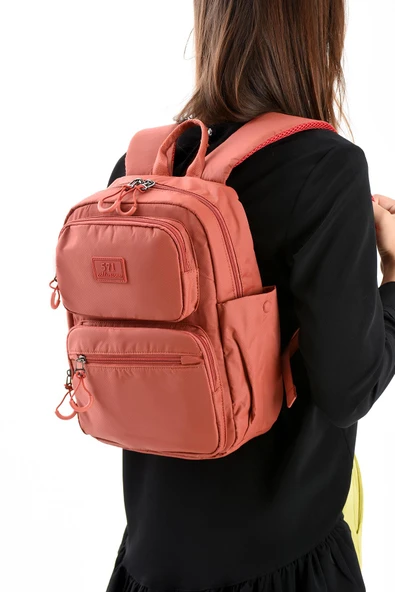 571 collections Ultra Hafif Şik ve Su Geçirmez Orta Boy Sırt Çantası Kiremit Model: (571-13-9D) - 1