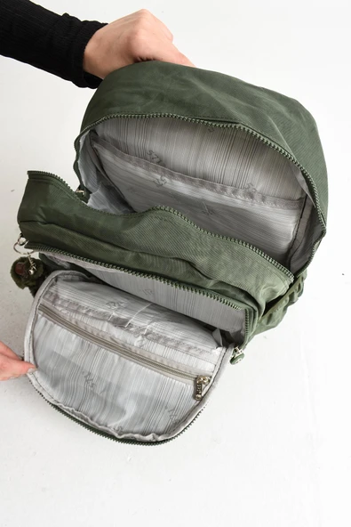 571 collections Ultra Hafif Orta Boy Sırt Çantası  Çok Cepli Unisex Yeşil (Model: 571-4B) - Resim 4