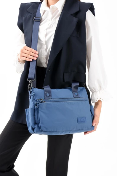 571 collections Ultra Hafif Şik ve Su Geçirmez Orta Boy Omuz,El Çantası Mavi Model: (571-13-9L) ürün görseli 1