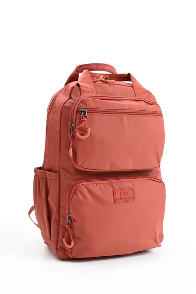 571 collections Ultra Hafif Şik ve Su Geçirmez Orta Boy Sırt Çantası Kiremit Model: (571-13-9F) - Resim 4