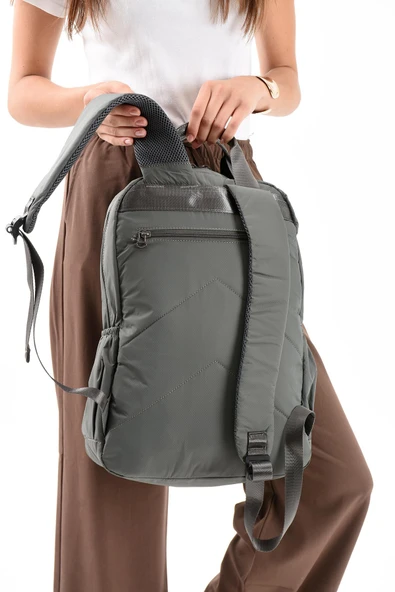 571 collections Ultra Hafif Şik ve Su Geçirmez Orta Boy Sırt Çantası Gri Model: (571-13-9F) - Resim 3