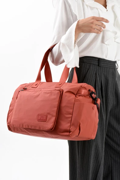 571 collections Ultra Hafif Şik ve Su Geçirmez Büyük Boy Omuz, El Seyahat Çantası kiremit Model: (571-13-9G) ürün görseli 1