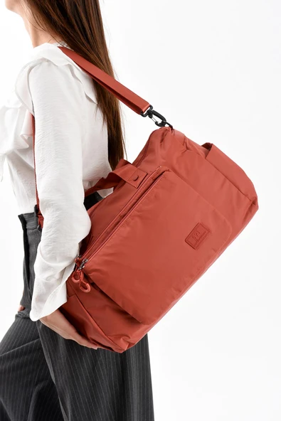 571 collections Ultra Hafif Şik ve Su Geçirmez Büyük Boy Omuz, El Seyahat Çantası kiremit Model: (571-13-9G) - Resim 3