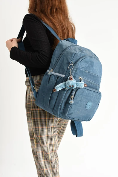 571 collections Ultra Hafif Orta Boy Sırt Çantası  Çok Cepli Unisex Mavi (Model: 571-4B) - Resim 2