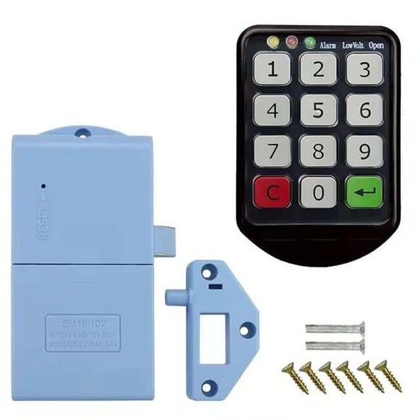 PowerMaster PM-26724 Tuş Şifreli Siyah Çekmece Dolap Kilidi (2'li Paket)