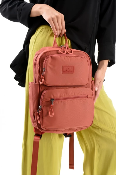 571 collections Ultra Hafif Şik ve Su Geçirmez Orta Boy Sırt Çantası Kiremit Model: (571-13-9D) - 3