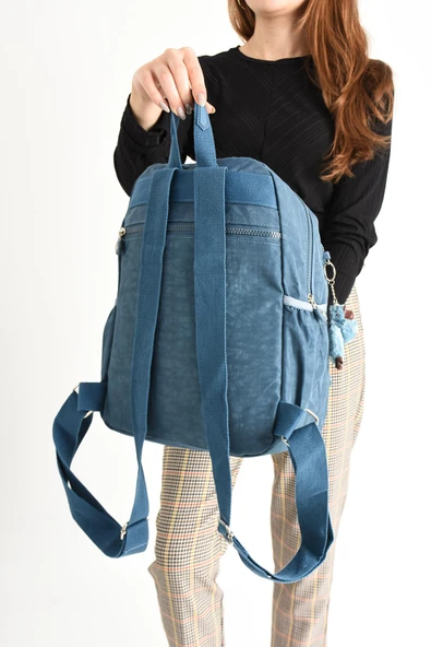 571 collections Ultra Hafif Orta Boy Sırt Çantası  Çok Cepli Unisex Mavi (Model: 571-4B) - Resim 3