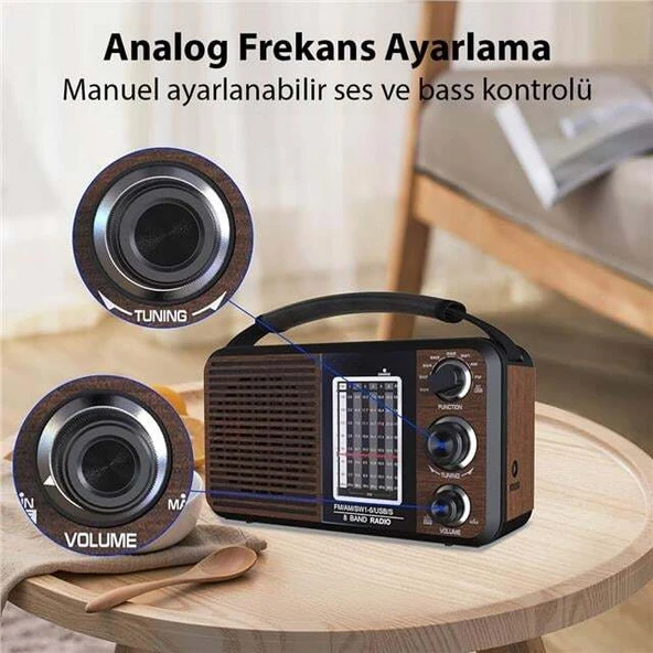 MagicVoice USR11 Portatif Analog Radyo FM-USB-SD/MMC-AUX (88-108 FM Frekans Aralığı) - Resim 4