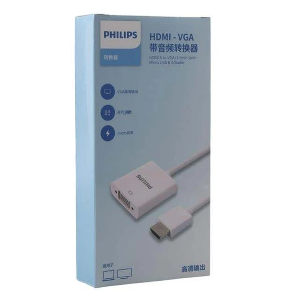 Philips SWR1620A/93 HDMI To Vga Laptop - Pc Monitör Görüntü Converter Çevirici (Projeksiyon Uyumlu) - 2
