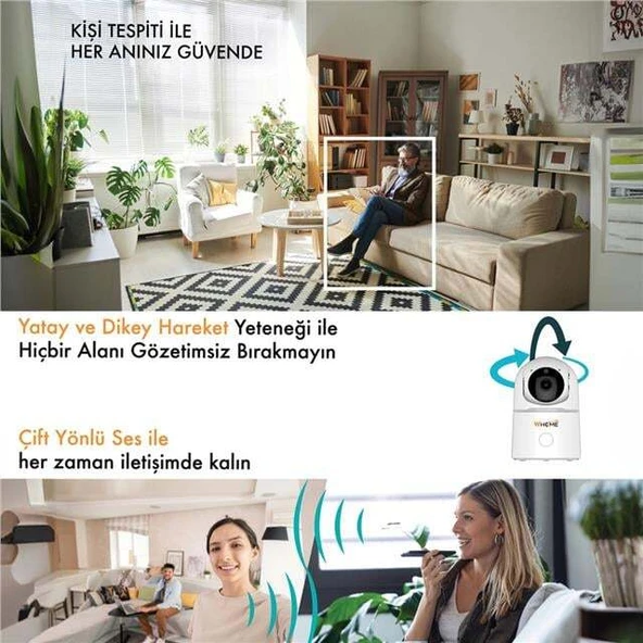 Whome Yapay Zeka Destekli 2 MP Gece Görüşlü Dome Kamera - Resim 4