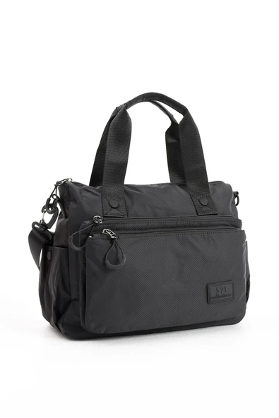 571 collections Ultra Hafif Şik ve Su Geçirmez Orta Boy Omuz,El Çantası Siyah Model: (571-13-9L) - Resim 4