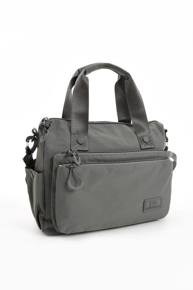 571 collections Ultra Hafif Şik ve Su Geçirmez Orta Boy Omuz,El Çantası Gri Model: (571-13-9L) - Resim 4