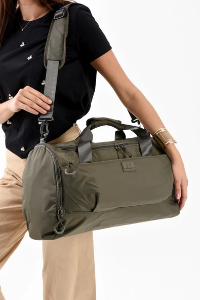 571 collections Ultra Hafif Şik ve Su Geçirmez Büyük Boy Omuz, El Seyahat Çantası Haki Yeşil Model: (571-13-9H) - Resim 3