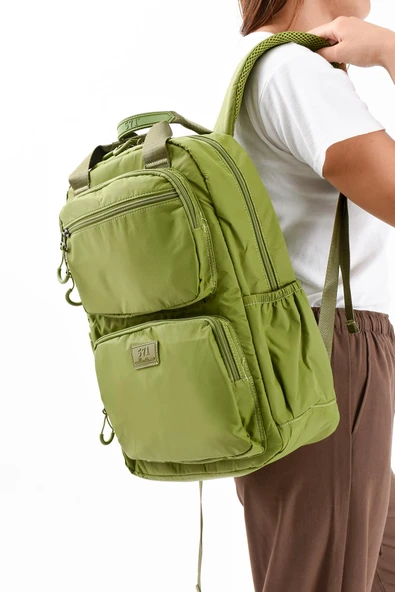571 collections Ultra Hafif Şik ve Su Geçirmez Orta Boy Sırt Çantası Yeşil Model: (571-13-9F) - Resim 2