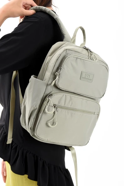 571 collections Ultra Hafif Şik ve Su Geçirmez Orta Boy Sırt Çantası Vizon Model: (571-13-9D) ürün görseli