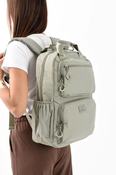 571 collections Ultra Hafif Şik ve Su Geçirmez Orta Boy Sırt Çantası Vizon Model: (571-13-9F) ürün görseli