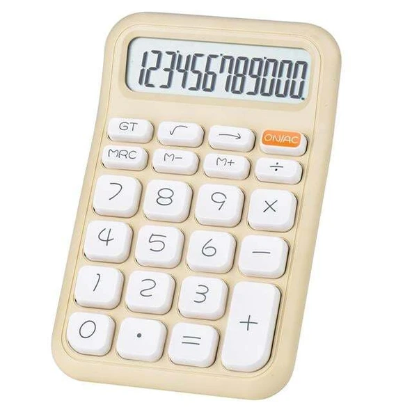 Powermaster PM-25408 Krem Renk Beyaz Tuş 12 Haneli Hesap Makinesi ürün görseli 1