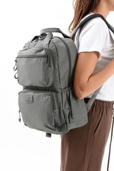 571 collections Ultra Hafif Şik ve Su Geçirmez Orta Boy Sırt Çantası Gri Model: (571-13-9F) - Resim 2