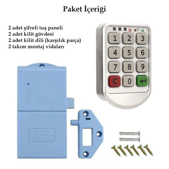 PowerMaster PM-26723 Tuş Şifreli Gri Çekmece Dolap Kilidi (2'li Paket) - 4
