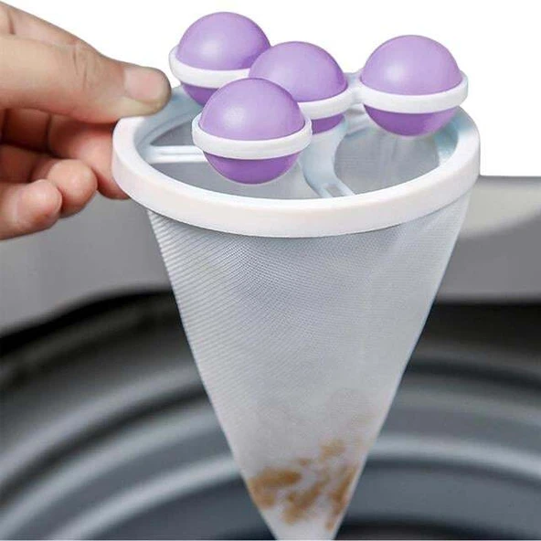 Sunup SN-26621 Çok Fonksiyonlu Çamaşır Makinesi İçin Yıkanabilir Mor Toz Tüy Toplayıcı - 3