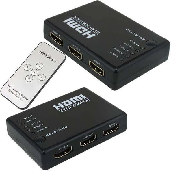 PowerMaster PM-8342 5 Giriş 1 Çıkış HDMI 2.0 4K@60Hz Switcher Toplayıcı Kumandalı - 1
