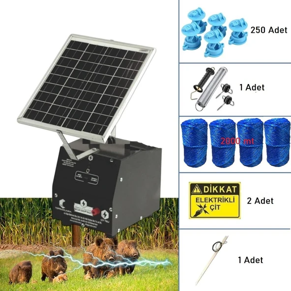 Pars P2518/2000D Güneş Enerjili Ve Akülü Elektrikli Hazır Çit Sistemi Demir İzolatörlü ürün görseli 1