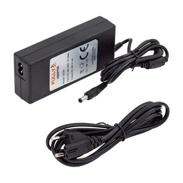 Fully O-1624A 24 Volt - 3 Amper Plastik Kasa Masaüstü Adaptör 5.5*2.5 Uç ürün görseli 1