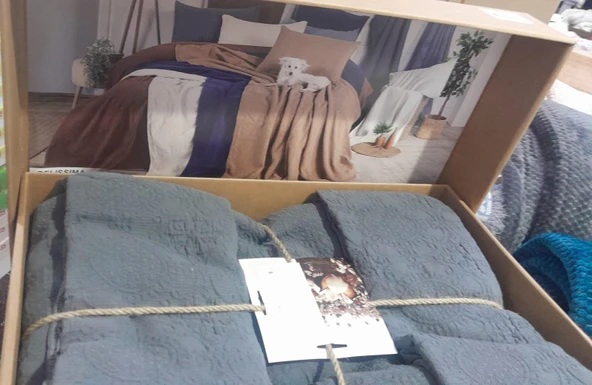 BELLİSİMA ÇİFT KİŞİLİK YATAK ÖRTÜSÜ CASTLE ROCK ANTRASİT - Resim 4