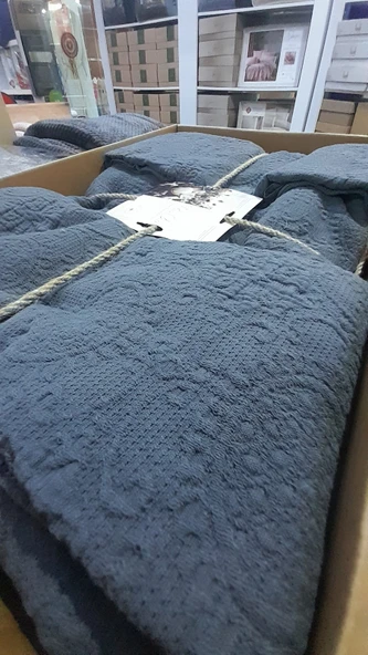 BELLİSİMA ÇİFT KİŞİLİK YATAK ÖRTÜSÜ CASTLE ROCK ANTRASİT - Resim 3