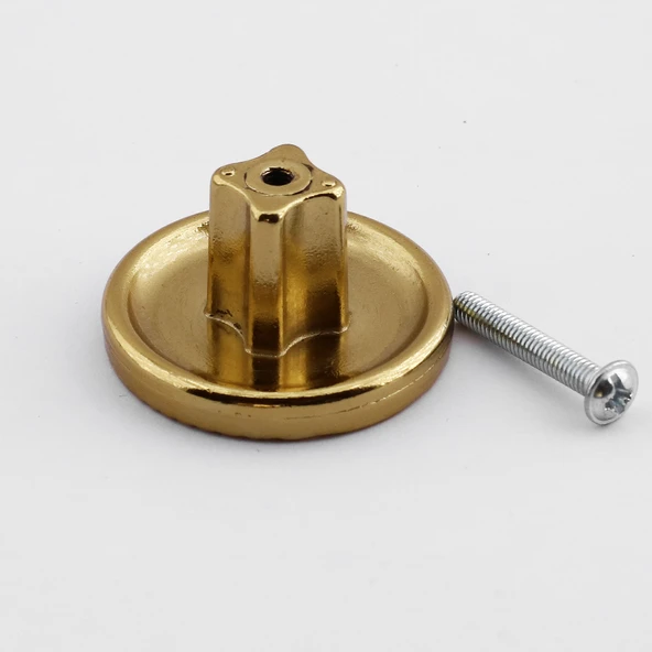 Tek Vidalı Çizgili Lüks Mat Altın Düğme Metal Kulp Çekmece Mobilya Mutfak Dolabı Dolap Kulbu Kulplar - Resim 5