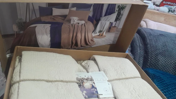 BELLİSİMA ÇİFT KİŞİLİK YATAK ÖRTÜSÜ SNOW WHİTE KREM - Resim 2