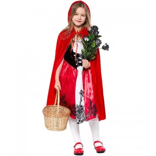 Kırmızı Başlıklı Kız Şapkalı Pelerin 90 cm - 1