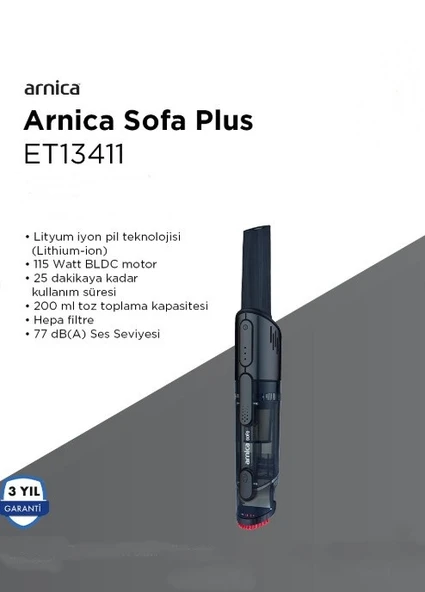 Arnica Sofa Plus Şarjlı El Süpürgesi ET13411