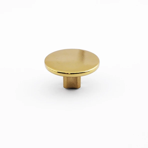 Tek Vidalı Düz Lüks Altın-Gold Düğme Metal Kulp Çekmece Mobilya Mutfak Dolabı Dolap Kulbu Kulplar - Resim 4