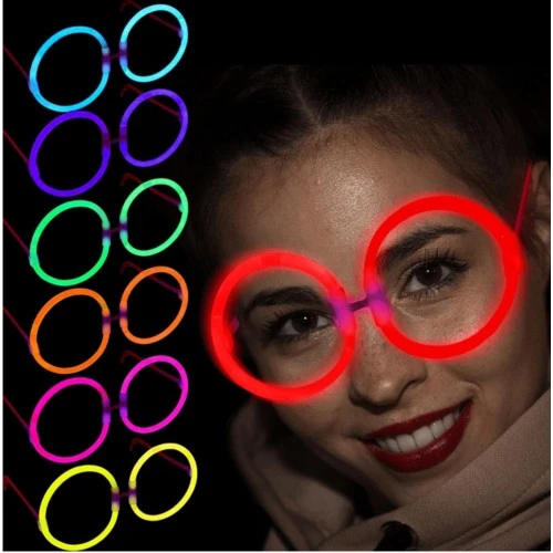 Glow Stick Yuvarlak Gözlük 12 Adet - Resim 2