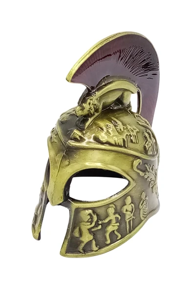 Metal Gold Leonidas Sparta Miğferi Biblo 10 cm - Resim 8