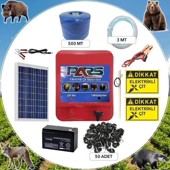 Pars Domuz Kovucu Elektrikli Çit Koruma Seti-Sensörlü ürün görseli