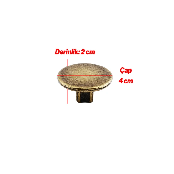 Tek Vidalı Düz Lüks Antik Sarı Düğme Metal Kulp Çekmece Mobilya Mutfak Dolabı Dolap Kulbu Kulplar - Resim 2
