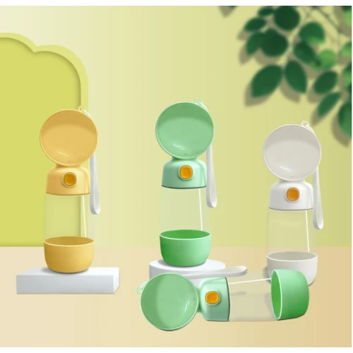 Taşınabilir Evcil Hayvan Mama Hazneli Su Matarası - Resim 3