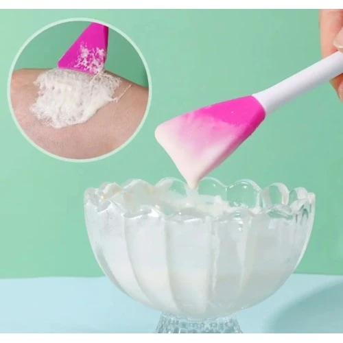 Silikon Yüz Temizleme Fırçası ve Maske Uygulama Spatulası - Resim 3