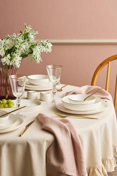 Sade 29 Parça Yemek Takımı Gold