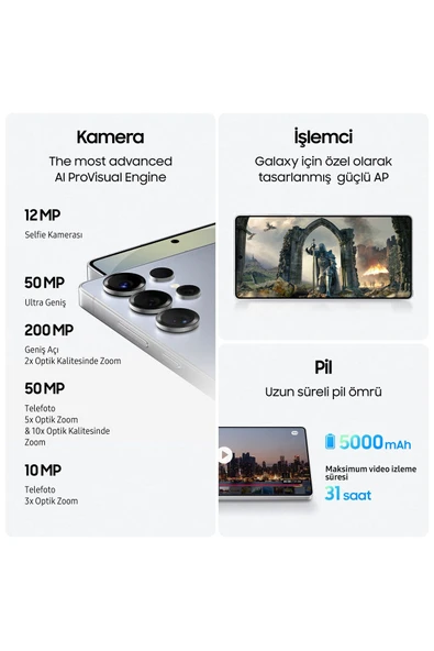 Galaxy S25 Ultra 1 TB Titanyum Siyah (Samsung Türkiye Garantili) - 5