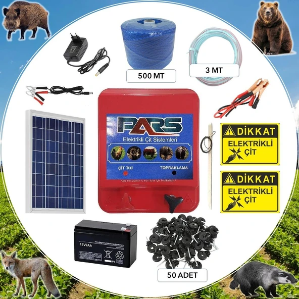 Pars Domuz Kovucu Elektrikli Çit Koruma Seti ürün görseli 1