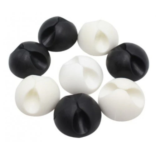 Siyah Beyaz Kablo Sabitleme Klipsi 10 lu - 2