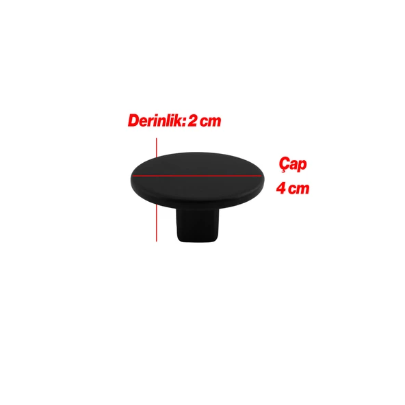 Tek Vidalı Düz Lüks Mat Siyah Düğme Metal Kulp Çekmece Mobilya Mutfak Dolabı Dolap Kulbu Kulplar - Resim 2
