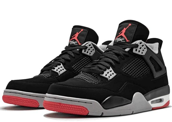 Nike Air Jordan 4 Retro OG GS 'Bred' 2019 Sneaker Spor Ayakkabı 308497-060 - 6