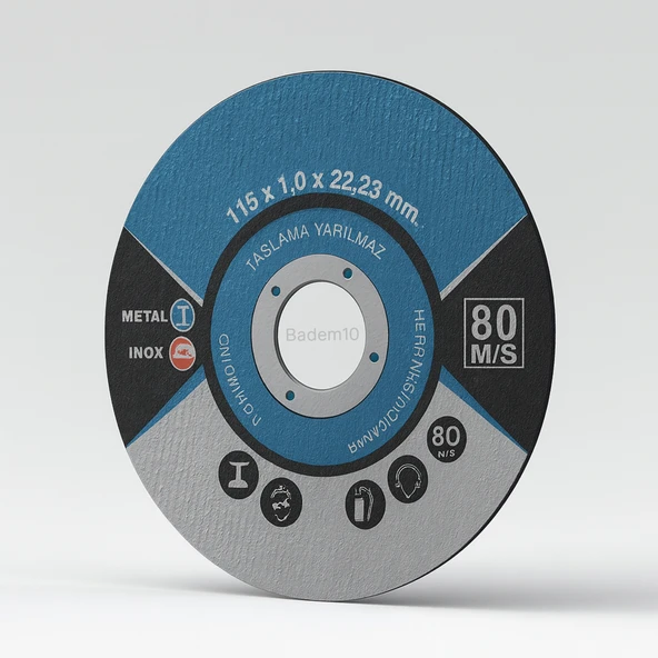 İnox Kesme Diski 115x1,0x22,23 Mm İnce Metal Kesici Taş Disk Spiral Demir Kesici Disk - Resim 3