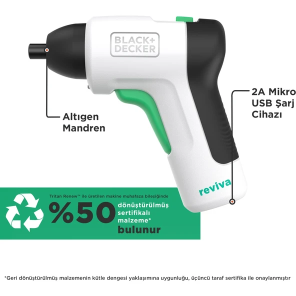 Black & Decker Reviva™ Revsd4c-Xj 3.6v Şarjlı Vidalama - 2