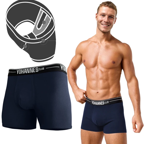 Yohannes Club, Erkek Özel Bölmeli Pamuklu Boxer, Renk Seçenekli, Tekli Paket - Resim 9